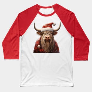 Santa Is Cow-ming To Town Baseball T-Shirt